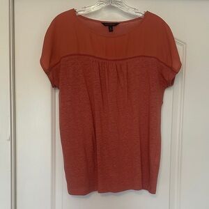 Banana Republic Factory Orange Short-Sleeve Mixed-Media Top